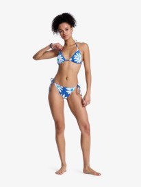 4 Printed Essentials Tiki Tri - Two Piece Tiki Tri Bikini Set for Women Blue ERJX203596 Roxy