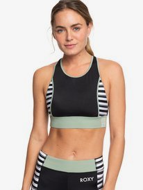 0 ROXY Fitness - Crop Top Bikini Top for Women Preto ERJX303976 Roxy