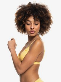 3 Beach Classics - Fixed Tri Bikini Top for Women Yellow ERJX304068 Roxy