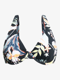 2 Printed Beach Classics - Top de bikini con aros copa D para Mujer Negro ERJX304343 Roxy