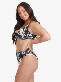 0 Printed Beach Classics - Top de bikini con aros copa D para Mujer Negro ERJX304343 Roxy
