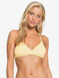 0 Beach Classics - Athletic Bikini Top for Women Yellow ERJX304404 Roxy