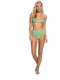 14 Wildflowers - Reversible Tiki Tri Bikini Top for Women Green ERJX304423 Roxy