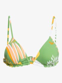 11 Wildflowers - Reversible Tiki Tri Bikini Top for Women Green ERJX304423 Roxy