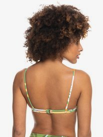 10 Wildflowers - Reversible Tiki Tri Bikini Top for Women Green ERJX304423 Roxy