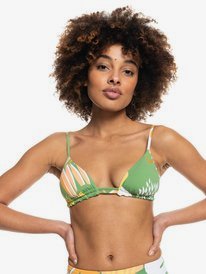 4 Wildflowers - Reversible Tiki Tri Bikini Top for Women Green ERJX304423 Roxy