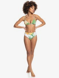 8 Wildflowers - Reversible Tiki Tri Bikini Top for Women Green ERJX304423 Roxy