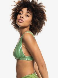 2 Wildflowers - Haut de bikini triangle allongé réversible pour Femme Vert ERJX304424 Roxy