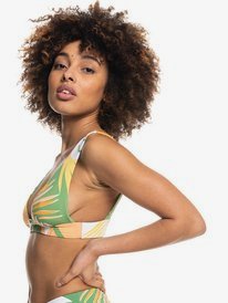3 Wildflowers - Haut de bikini triangle allongé réversible pour Femme Vert ERJX304424 Roxy