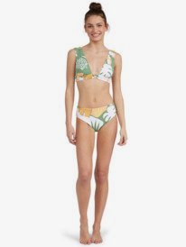 4 Wildflowers - Haut de bikini triangle allongé réversible pour Femme Vert ERJX304424 Roxy