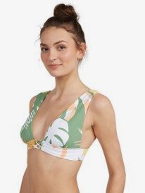 7 Wildflowers - Haut de bikini triangle allongé réversible pour Femme Vert ERJX304424 Roxy