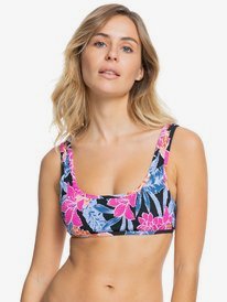 4 Tropical Oasis - Top de Bikini Bralette con Fruncidos para Mujer  ERJX304581 Roxy