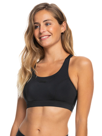 0 Roxy Active High Performance - Tankini Sports Bra Bikini Top for Women Black ERJX304681 Roxy