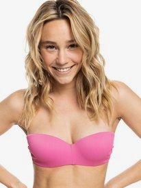 0 Roxy Love The Beach Vibe - Bandeau Bikini Top for Women Pink ERJX304695 Roxy