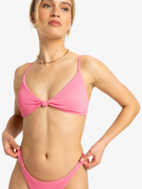 0 Roxy Love The Surf Knot - Top de bikini triangular para mujer Rosa ERJX304759 Roxy