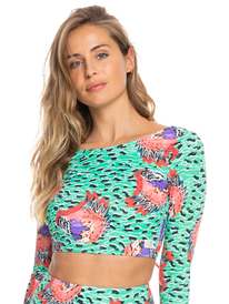 10 Stella Jean x ROXY - Crop Top Bikini Top for Women Green ERJX304836 Roxy