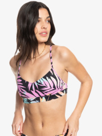 0 Roxy Active - Top de Bikini Bralette para Mujer - Negro Negro ERJX304960 Roxy