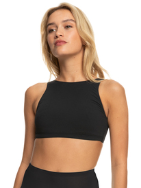 2 Roxy Pro The Pop Up - Crop Bikini Top for Women Black ERJX305060 Roxy