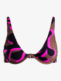 9 ROWLEY x ROXY - Bikinitop met Beugels voor Dames Brown ERJX305065 Roxy