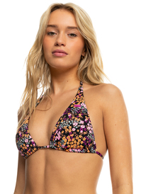 2 Printed Beach Classics - Tiki Tri Bikini Top for Women Black ERJX305080 Roxy