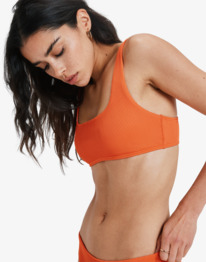 2 Rib Roxy Love The Glassy - Bikini Top for Women Orange ERJX305206 Roxy