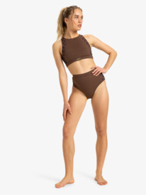 7 Roxy Pro Wave - Crop Top Bikini for Women Brown ERJX305322 Roxy