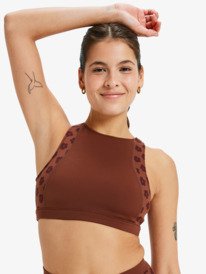 0 Roxy Pro Wave  - Top crop bikini para Mulher Marrom ERJX305322 Roxy