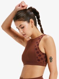 1 Roxy Pro Wave  - Haut de maillot de bain Crop top Femme Marron ERJX305322 Roxy