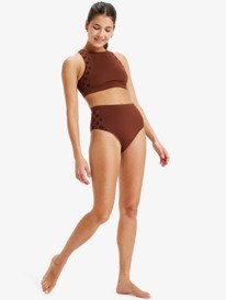 3 Roxy Pro Wave - Crop Top Bikini for Women Brown ERJX305322 Roxy