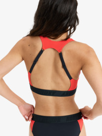 3 Roxy Active Colorblock - Crop Top Bikini for Women Red ERJX305444 Roxy