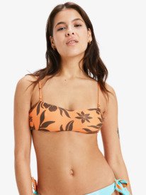 6 Hula Hibiscus Bandeau - Top de bikini bandeau para mujer Blanco ERJX305515 Roxy