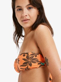 9 Hula Hibiscus Bandeau - Top de bikini bandeau para mujer Blanco ERJX305515 Roxy