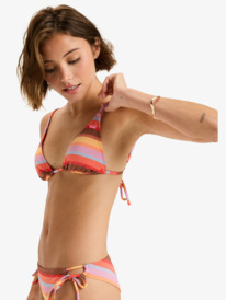 1 Sunset Stripe Tiki Tri - Parte de cima de biquíni triangular para Mulher Pink ERJX305572 Roxy