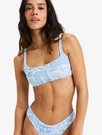 2 Flowers Wave Bralette - Top de bikini para mujer Azul ERJX305575 Roxy