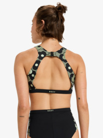 3 Roxy Pro Wave Crop Top Pt - Parte de cima de biquíni para Mulher Preto ERJX305583 Roxy