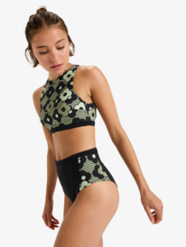 1 Roxy Pro Wave Crop Top Pt - Parte de cima de biquíni para Mulher Preto ERJX305583 Roxy