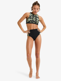 2 Roxy Pro Wave Crop Top Pt - Parte de cima de biquíni para Mulher Preto ERJX305583 Roxy