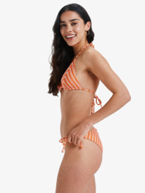 2 Moana Stripe Tiki Tri - Triangle Bikini Top for Women Orange ERJX305596 Roxy