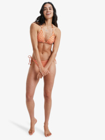 4 Moana Stripe Tiki Tri - Triangle Bikini Top for Women Orange ERJX305596 Roxy