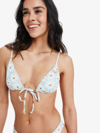 1 Dream Floral Revo Tiki Tri - Reverisble Triangle Bikini Top for Women Green ERJX305612 Roxy