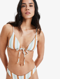 3 Dream Floral Revo Tiki Tri - Reverisble Triangle Bikini Top for Women Green ERJX305612 Roxy