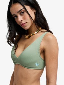 2 Roxy Love - Triangle Bikini Top for Women Green ERJX305628 Roxy