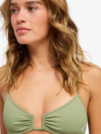 1 Roxy Love - Top de bikini Bralette para mujer Verde ERJX305629 Roxy