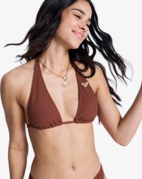 0 Roxy Sunshine Tiki Tri - Triangle Bikini Top for Women Brown ERJX305636 Roxy