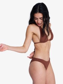 1 Roxy Sunshine Tiki Tri - Triangle Bikini Top for Women Brown ERJX305636 Roxy