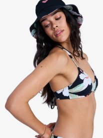 1 Printed Essentials - Triangle Bikini Top for Women Black ERJX305660 Roxy