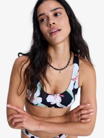 0 Printed Essentials - Bralette Bikini Top for Women Black ERJX305662 Roxy