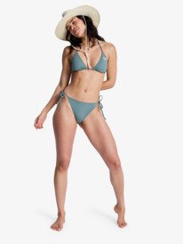 3 Solid Essentials - Triangle Bikini Top for Women Green ERJX305688 Roxy