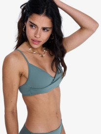 1 Solid Essentials - Bralette Bikini Top for Women Green ERJX305691 Roxy