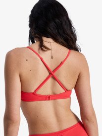 3 Solid Essentials - Bralette Bikini Top for Women Red ERJX305691 Roxy